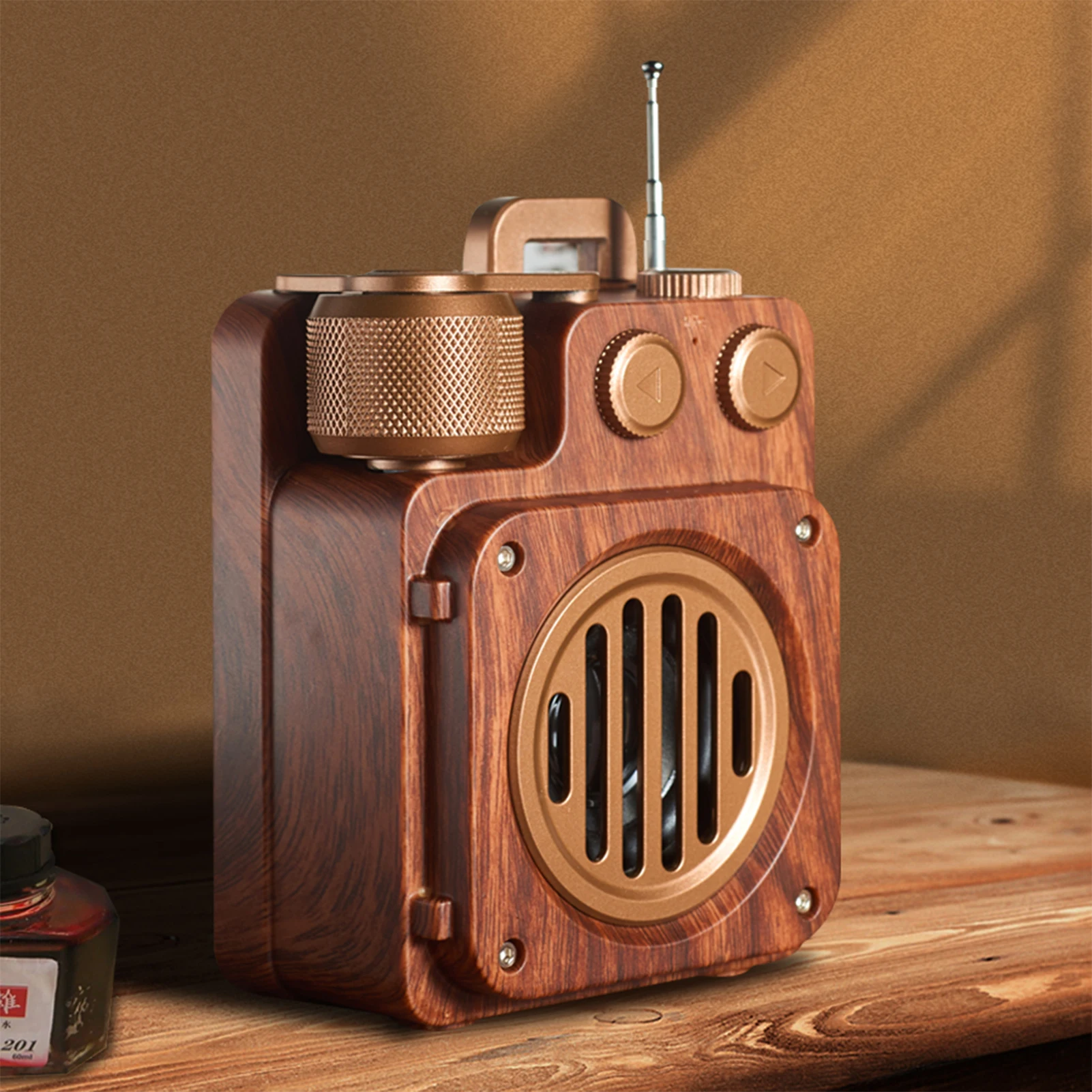 Unique Retro Radio Blue-Tooth Speaker Portable Wireless Vintage Speaker Old Fashion Style For Kitchen Desk Bedroom Office