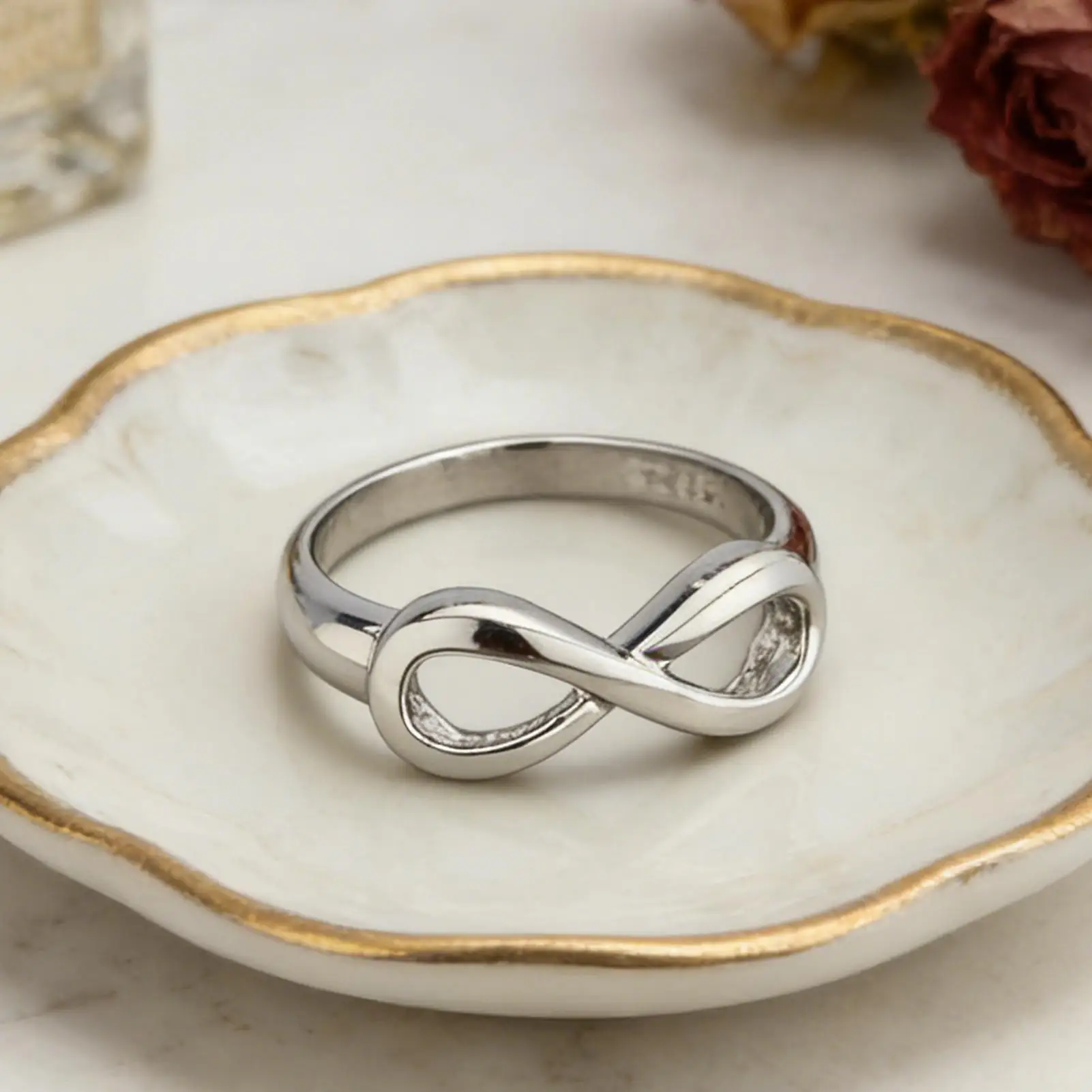 Tiny Infinity Promise Ring Etern-al Love And Friendship Band Silver Plated Alloy Ring Fashion Jewelry Anniversary Gift