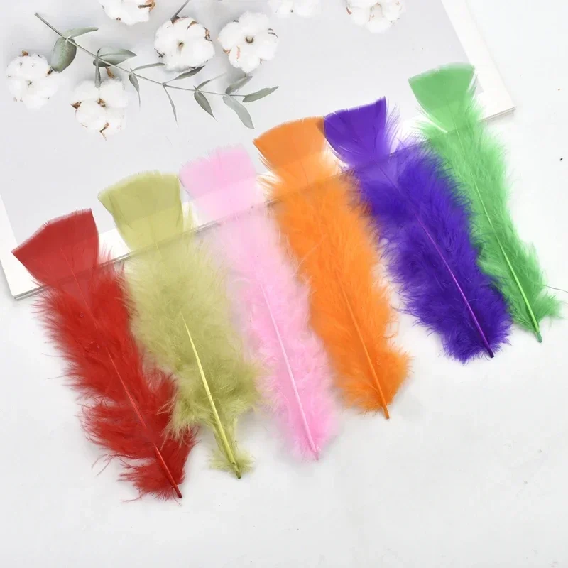 Truthahnfedern für Bastelarbeiten, 12–17 cm, 5–7 Zoll, für Traumfänger, zur Dekoration, zur Herstellung von Schmuck, für Handarbeiten, Nadelarbeiten, als dekoratives Zubehör. – Detail 2