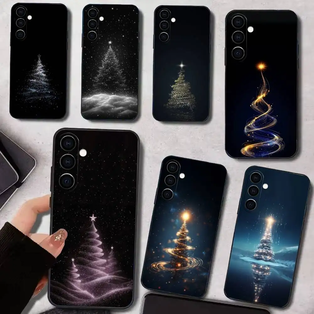 

Holiday Christmas Lights Tree Phone Case For Samsung Galaxy A73,A72,A71,A70,A53,A52,A51,Others Soft Black Cover