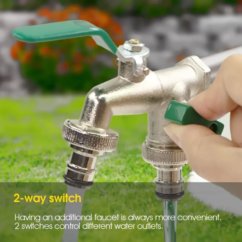 Zinc Alloy Two-Way Garden Faucet, 1/2 
