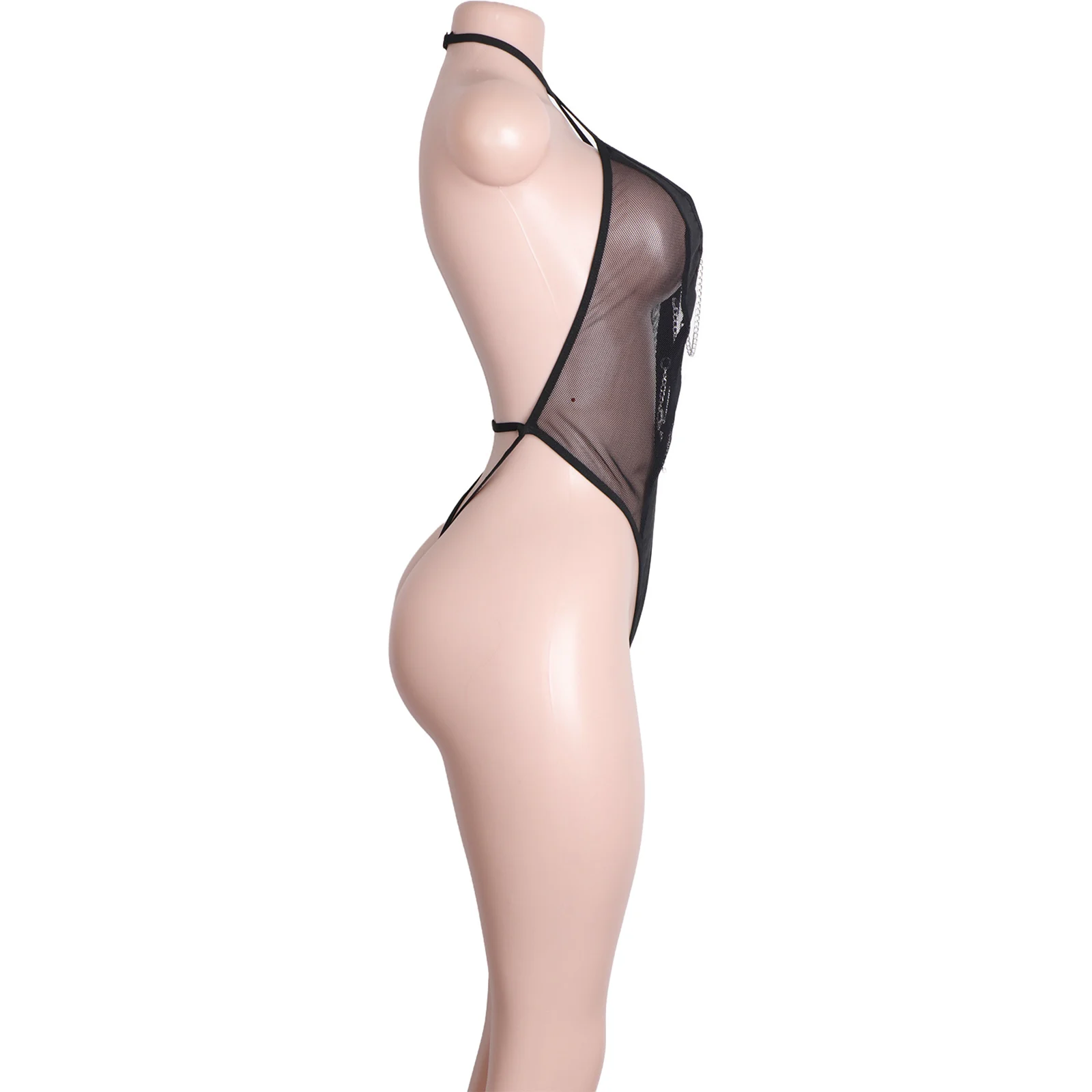 Bondage Bikini Erotic Lingerie Sexy Pole Dance Outfit Tied Mesh Swimwear Clubwear Seductive Women Fashion Apparel