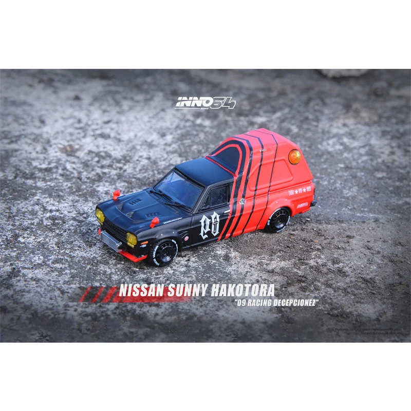 INNO In Stock 1:64 SUNNY HAKOTORA 09 RACING DECEPCIONEZ Key Chain Gift Included Alloy Diorama Car Model Miniature