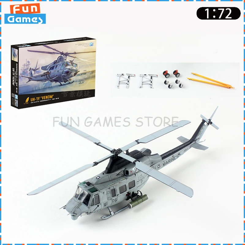 New Dream Model 1/72 UH-1Y Venom Assemble Helicopter Model DM720018 Uncolored Collectible Ornament Custom Toy Birthday Gift