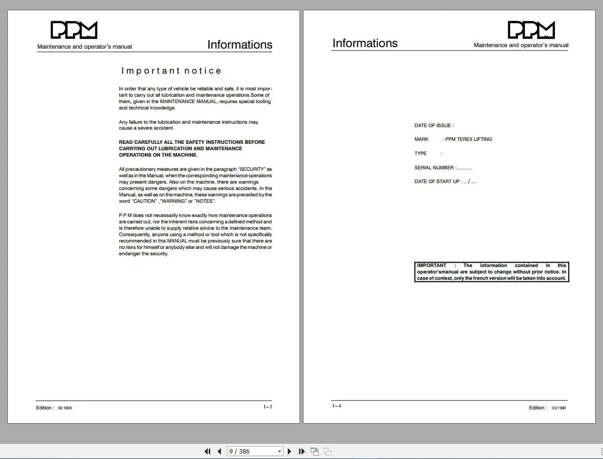 AutoCD Terex PPM Crane مجموعة كاملة PDF دليل DVD