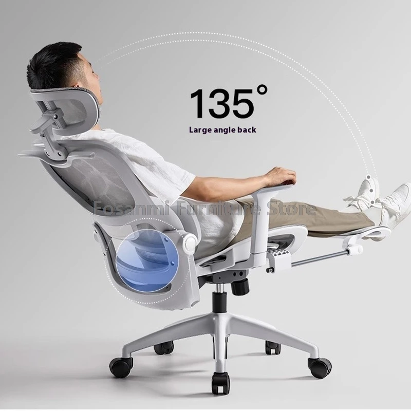 Cadeira ergonômica de malha elástica alta reclinável cadeira de escritório executivo pc com encosto de cabeça ajustável mesa giratória para jogos cadeira de computador