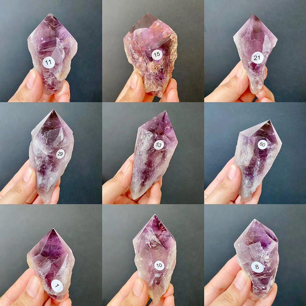 Natural Raw Amethyst Scepter Crystal Wand Reiki Energy Healing Home Decor Mineral Specimen