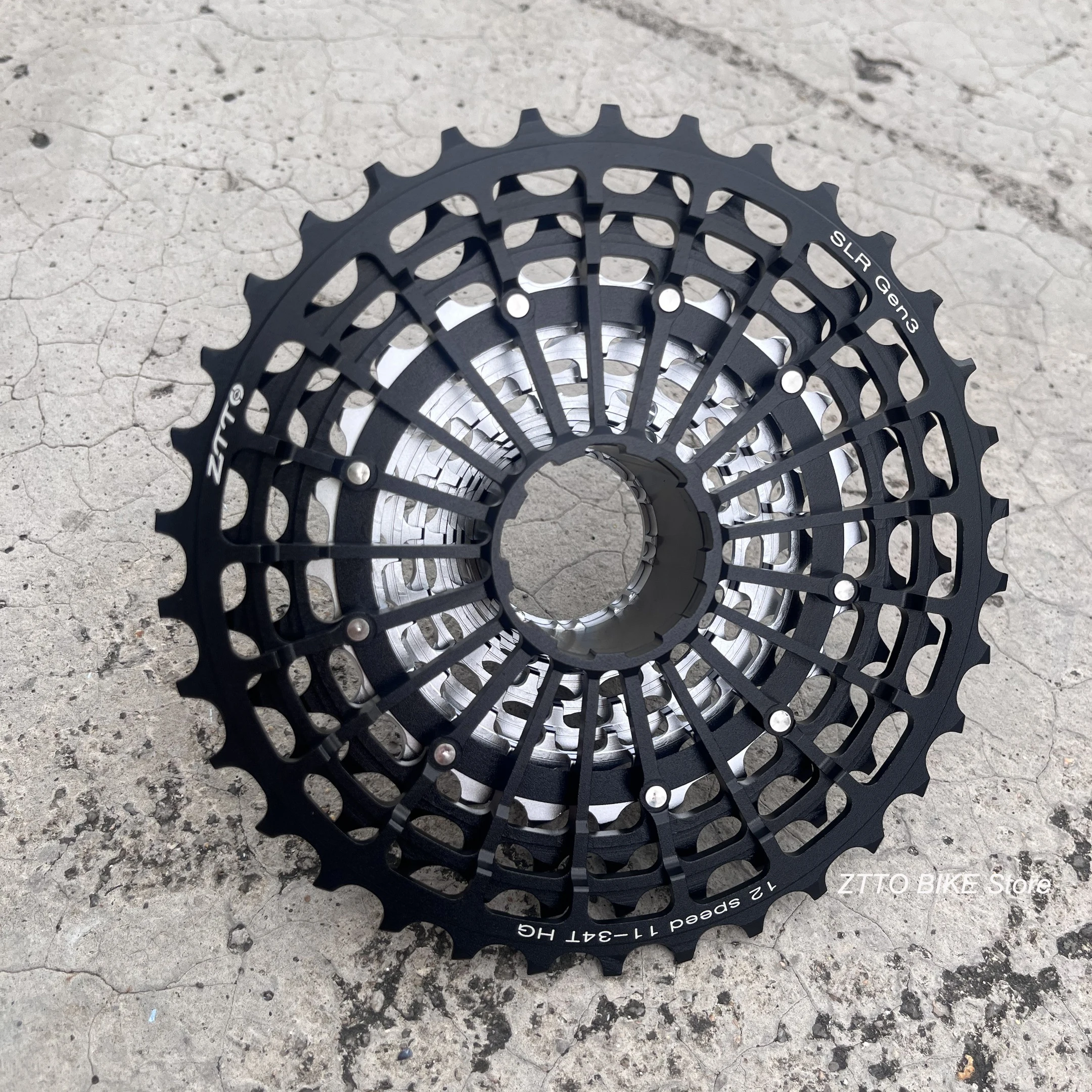 ZTTO 11/12 Speed Ultraight Road Bike Cassette Black-silver Sprocket ULT 11s 12s 11-28/30/32/34/36T Freewheel Gravel Cassette K7