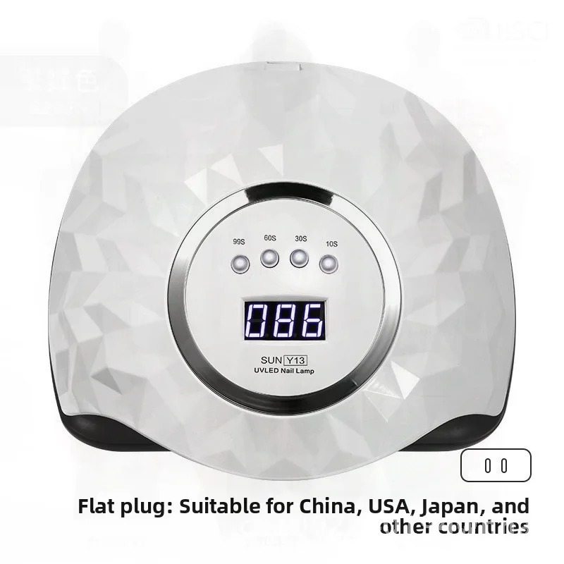 Y13 268W Lampada per unghie ad alta potenza UV/LED Doppia sorgente luminosa 60 Perline Lampada da forno a mano per terapia di nail art