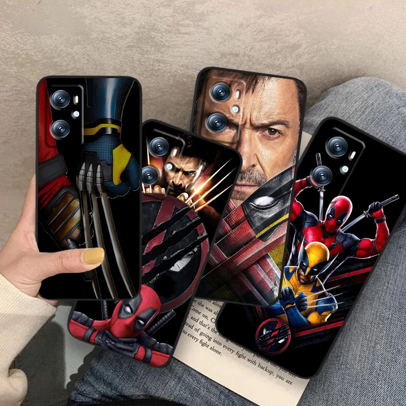 Marvel Wolverine Deadpool Love For OPPO Find X6 X5 X3 A54S A5 A94 A16 A53S A57 A74 A72 A98 A78 A96 A9 5G Black Funda Phone Case