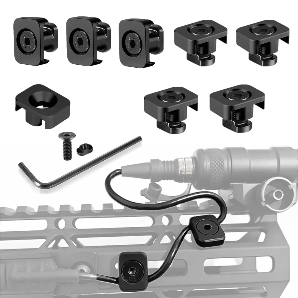 

8PCS Mlok Wire Management Clips PEQ DBAL-A2 M600 ABS Pressure Switch Cable Guides Hunting Tactical Accessories