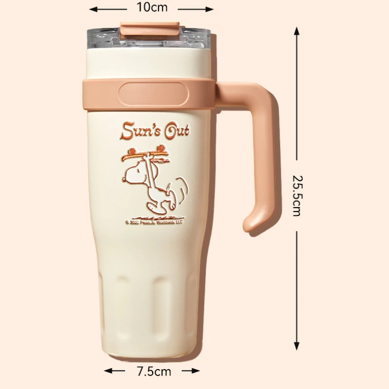 Anime snoopy copo de vácuo esportes fitness copo isolado e copo de gelo frio chaleira grande capacidade para estudantes presentes do feriado