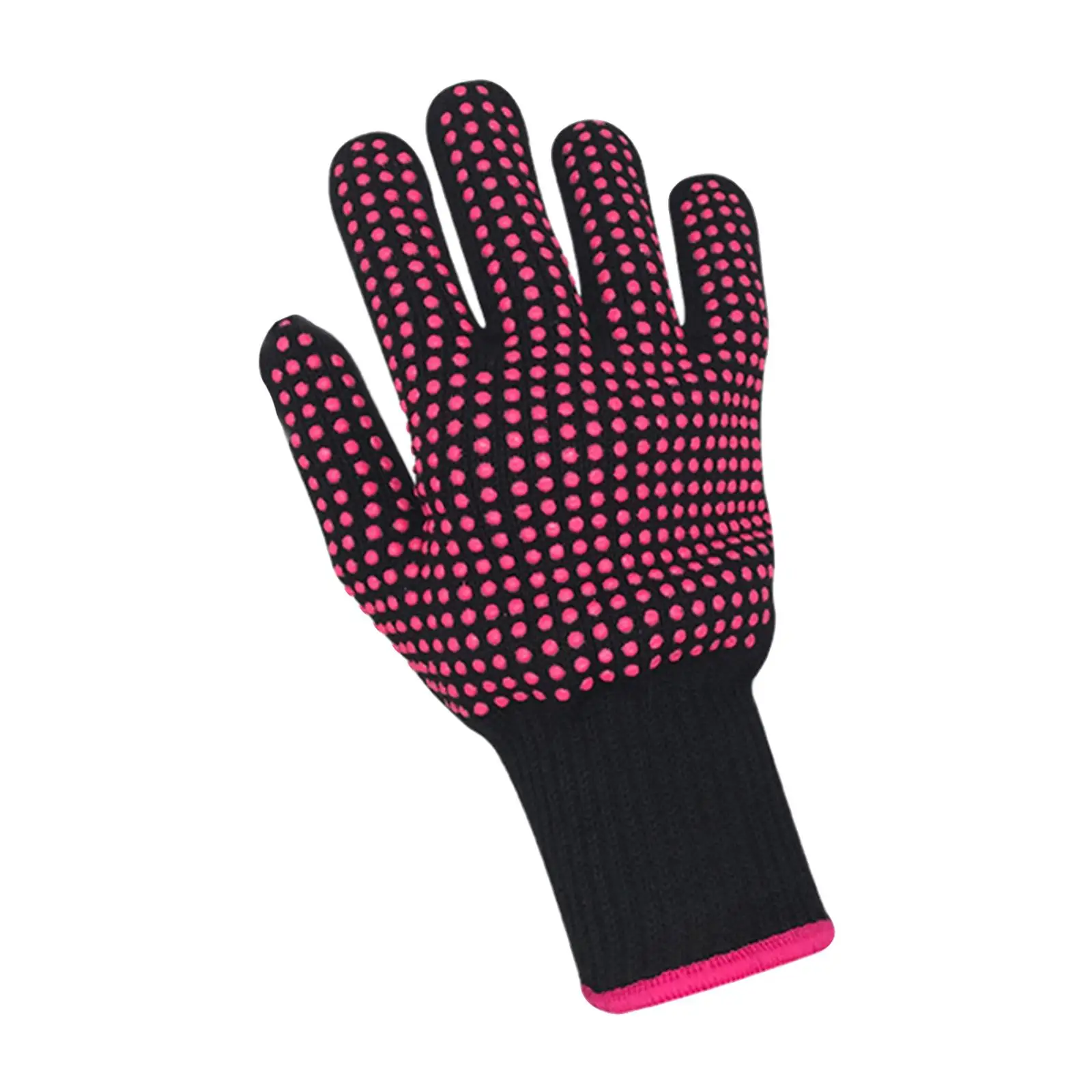 Heat Resistant Glove Pair with Silicone Dots Professional Protective Glove for Hair Curler Straighteners Salon Use
