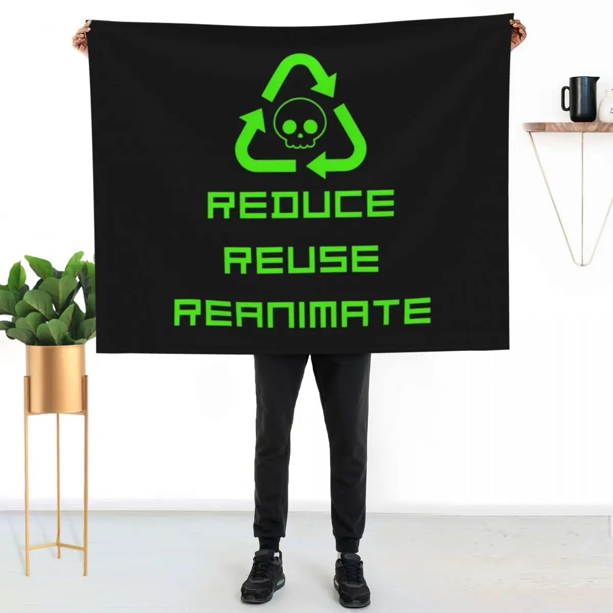 Necron-Mancy Reduce Reuse Reanimate Throw Blanket Winter beds Sofa Bed bed plaid Blankets