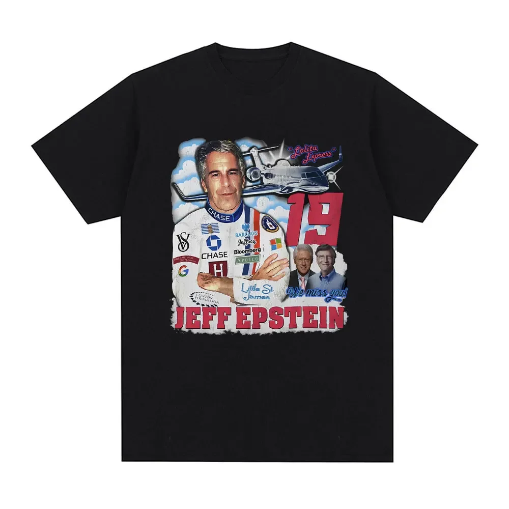 

Jeffrey Epstein Harajuku graphic T-shirt summer 100% cotton men's T-shirt casual loose hip-hop trend short-sleeved T-shirt