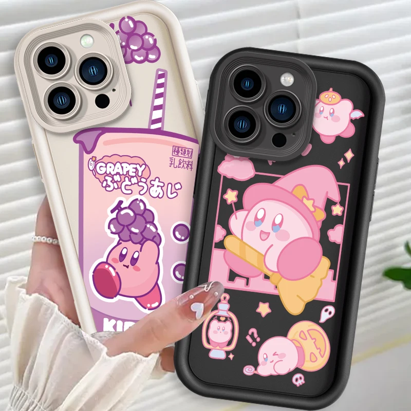 

Anime K-Kirbys Cartoon Cute Eye Ladder For Apple iPhone 15 14 13 12 11 XS XR X Pro Max Plus Cover Phone Case