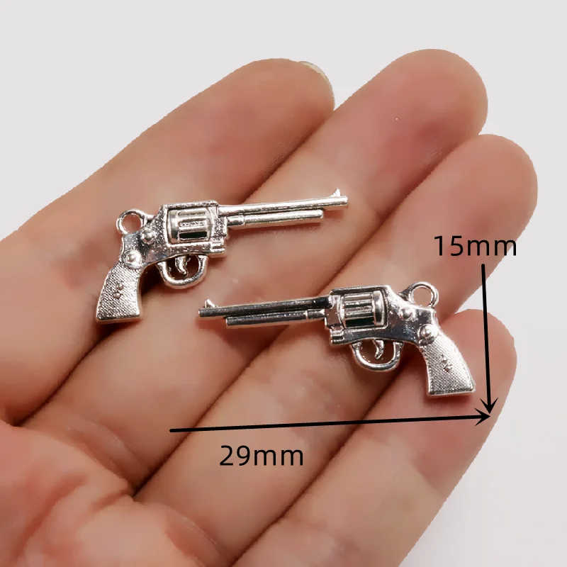 1pack  Silver Plated Mix Retro Firearms Rifles Submachine Guns Pistols Alloy Pendant DIY Charms Necklace Jewelry Crafts Making