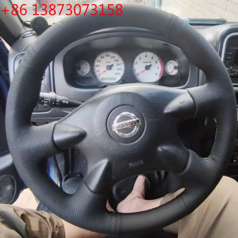 customized DIY Full coverage Steering Wheel Cover Accessorie for Nissan navara d22 1999 2000 2001 Almera N16 X-Trail Samsung SM3