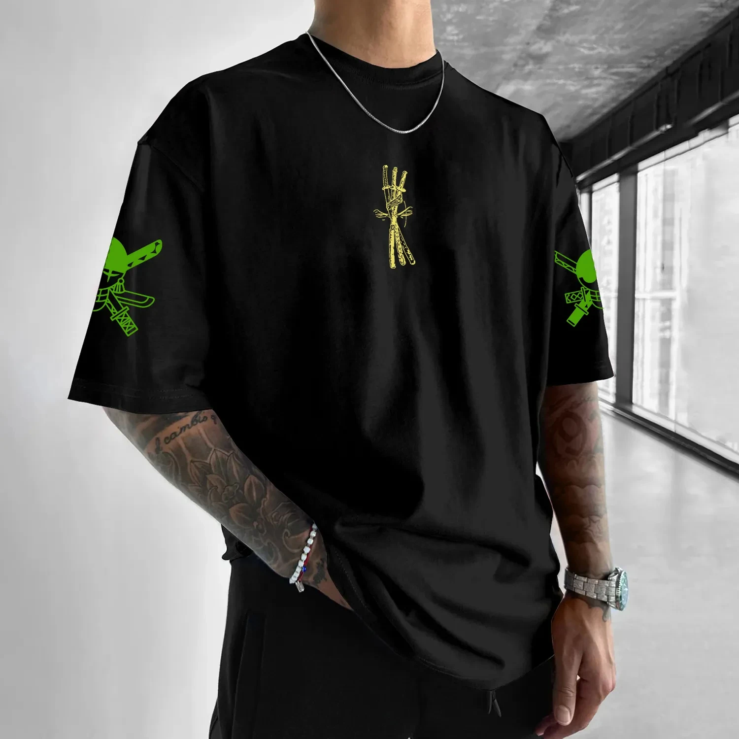 Цельная хлопковая футболка с короткими рукавами и принтом Луффи, американская свободная мужская и женская летняя дышащая спортивная футболка с круглым вырезом