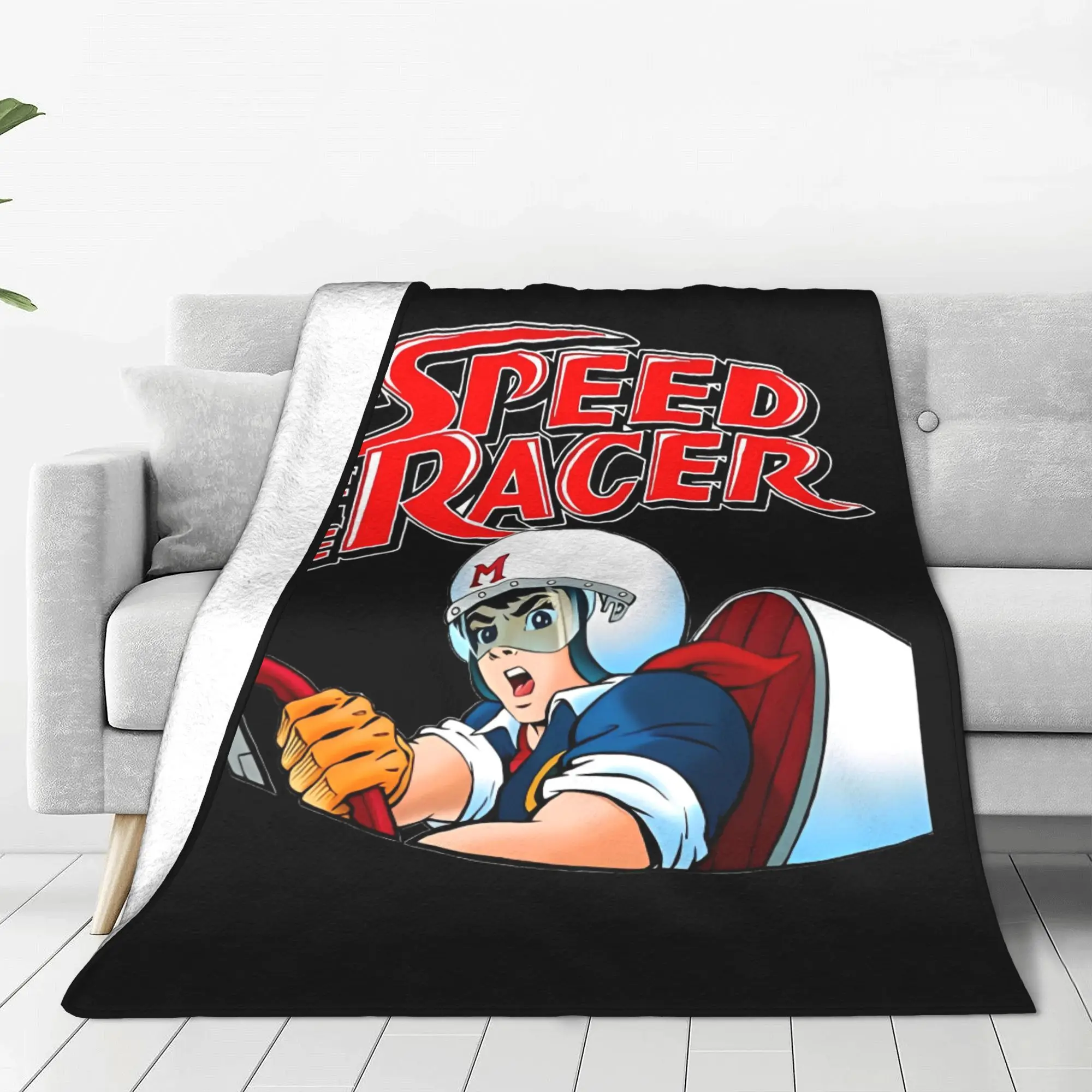 بطانية رمي للسرعة من Mach 5 Go Speed Racer ، صوف فلانيل ممتاز ، بطانية سرير أنمي خفيفة الوزن من Mach GoGo