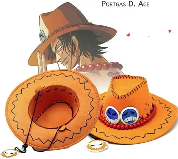 Cappello Cosplay Portgas D Ace, accessori per costumi Cosplay Anime cappello da Cowboy