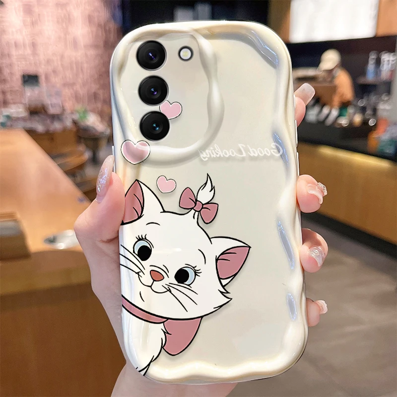 Disney Marie Cat Phone Case For Samsung Galaxy S24 S23 S22 S21Ultra Plus FE A73 A72 A71 A55 A54 A53 A52 Silicone Soft Back Cover