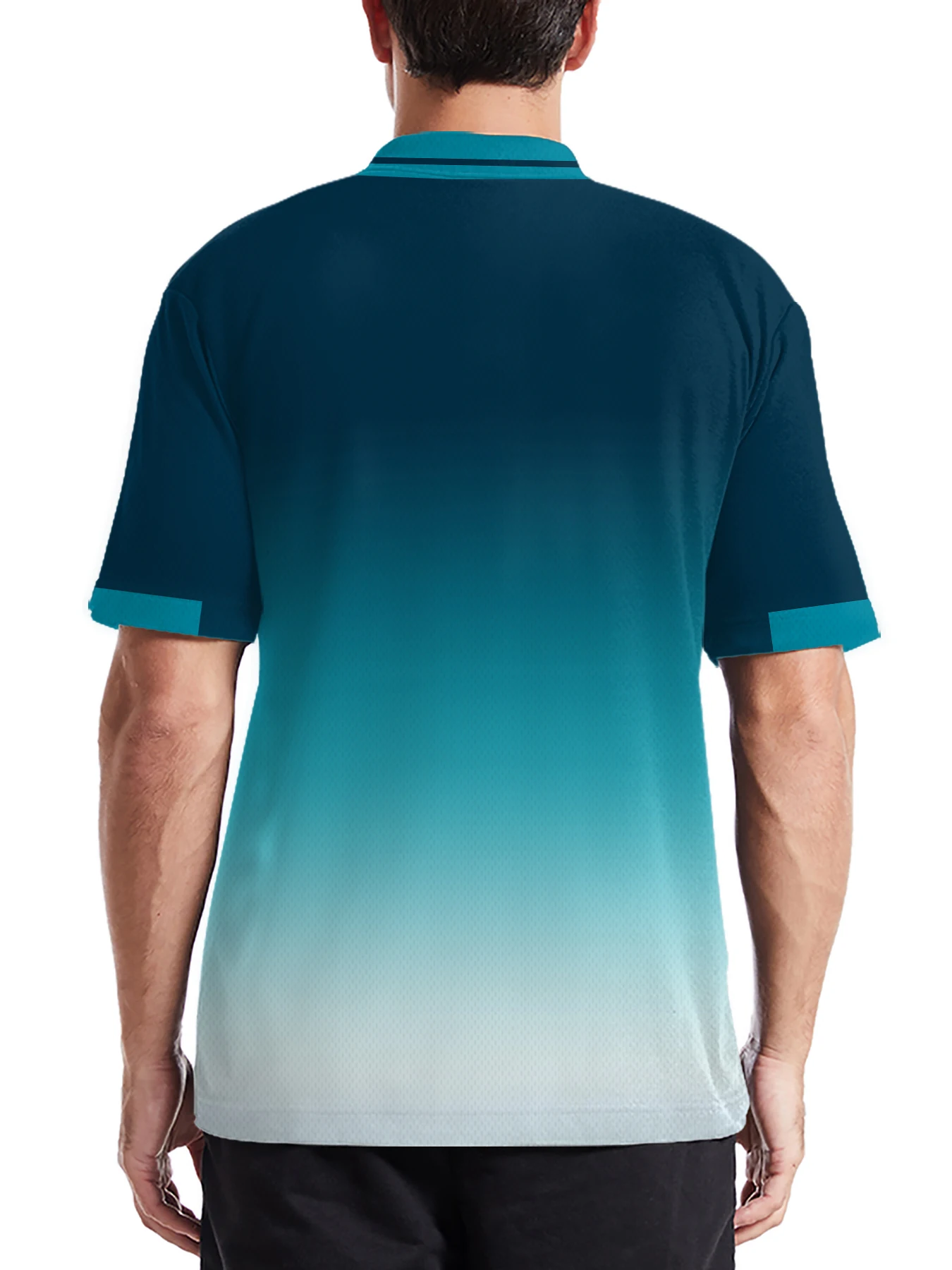 2026 Summer Men's POLO Shirt Gradient Print Breathable Lightweight Casual Fashionable Outdoor Men's Clothing