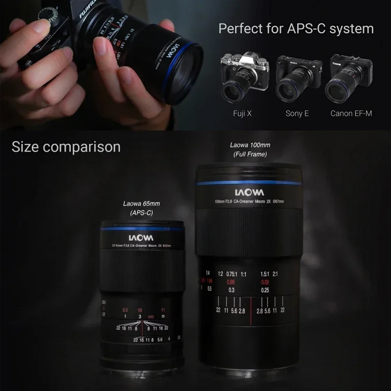 Venus Optics Laowa APO 65 مللي متر F2.8 2x Ultra Macro عدسة كاملة الإطار لسوني E FUJIFILM X Canon RF EF-M Nikon Z Leica L Mount Camera