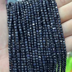 4mm Natural Sapphire Handmade Faceted Cube Gemstone Loose Beads For DIY Jewelry Making Bracelet Necklace 15β