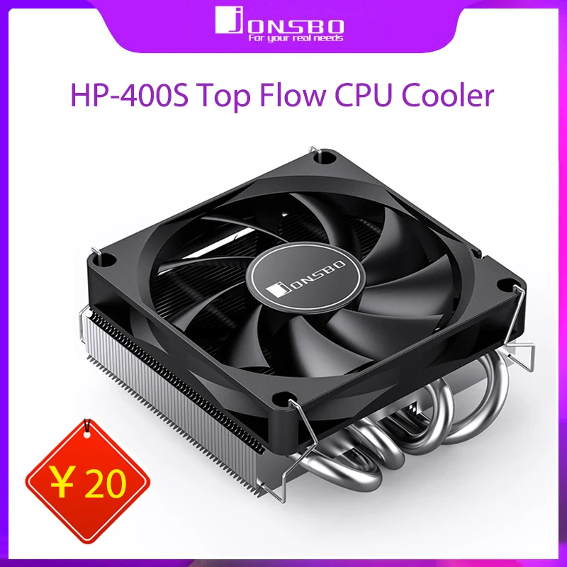 jonsbo top flow cpu cooler low profile heatpipe refrigeracao a ar pwm temperatura controlada fan centimetros air cooler para itx case hp400s 01