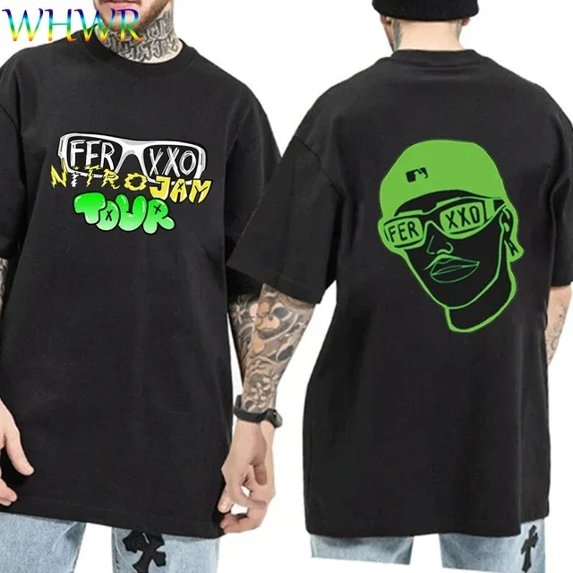 Ferxxo T Shirt Men Rapper Feid Merch Printed Tshirts Summer Casual Short Sleeve Tee Oversized Hip Hop T-Shirts Streetwear Tshirt