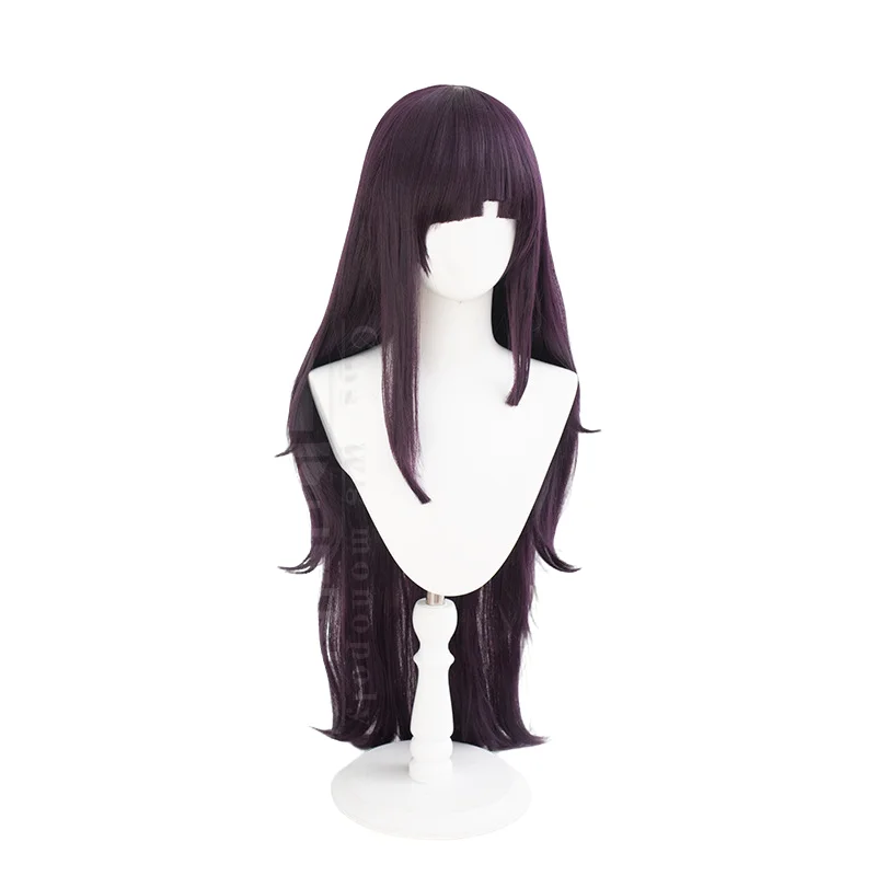 Anime Danganronpa Mikan Tsumiki Cosplay Wig, cabelo sintético resistente ao calor, boné roxo, festa de Halloween, 95-100cm