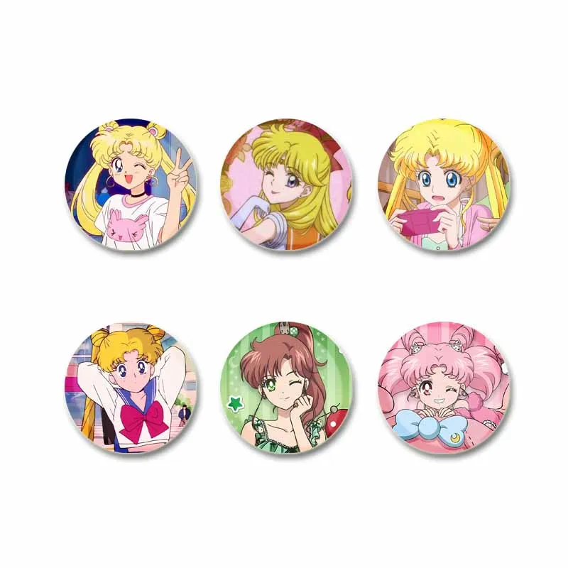 Japanese Sailor Moon Anime Brooch DIY Cartoon Lapel Pins for Backpack Men Women's Cool Clothing Badges Jewelry Accessories Gifts