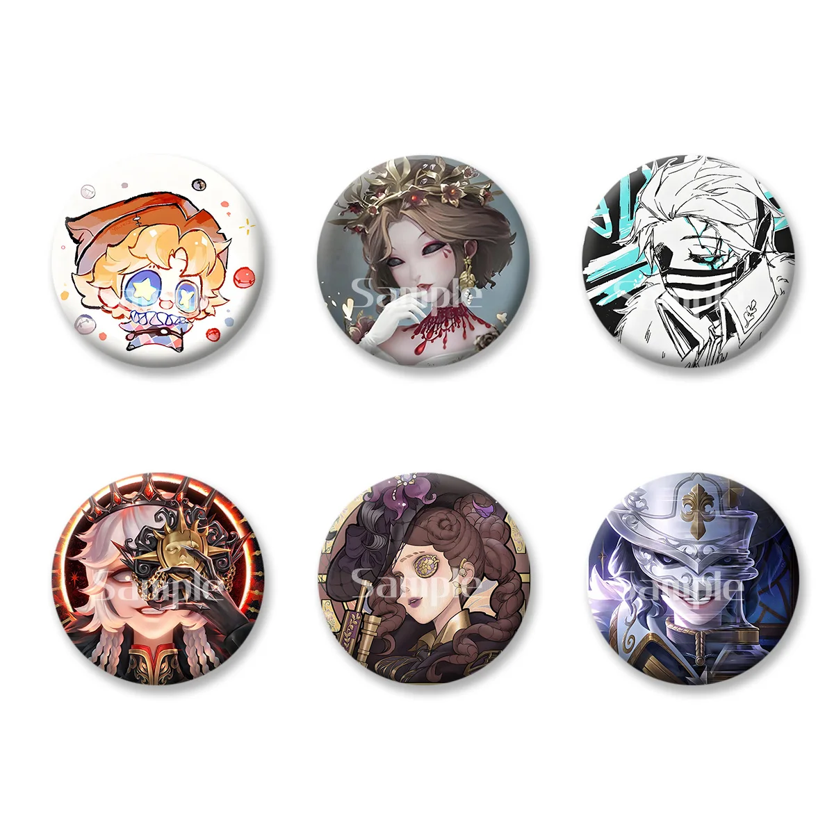 

The Fifth Personality Terror Anime Cartoon Flash Badge Keychains Makeup Mirror Fridge Magnet ACG Goods Game Peripherals Toy Gift