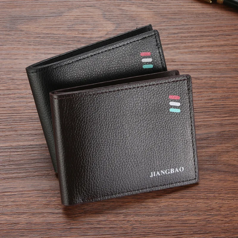 Fashion Men Wallet Slim Bifold Short Credit Card ID Holder Purses Male Leather Minimalist Solid Thin Man Wallets Money Clip