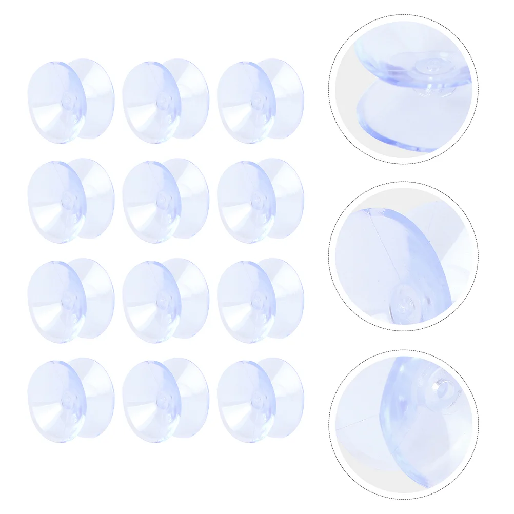 20 Pcs Double-sided Suction Cup Rubber Pad Cups for Glass Table Tops Gasket Small Pvc Soft Glue White Hangers