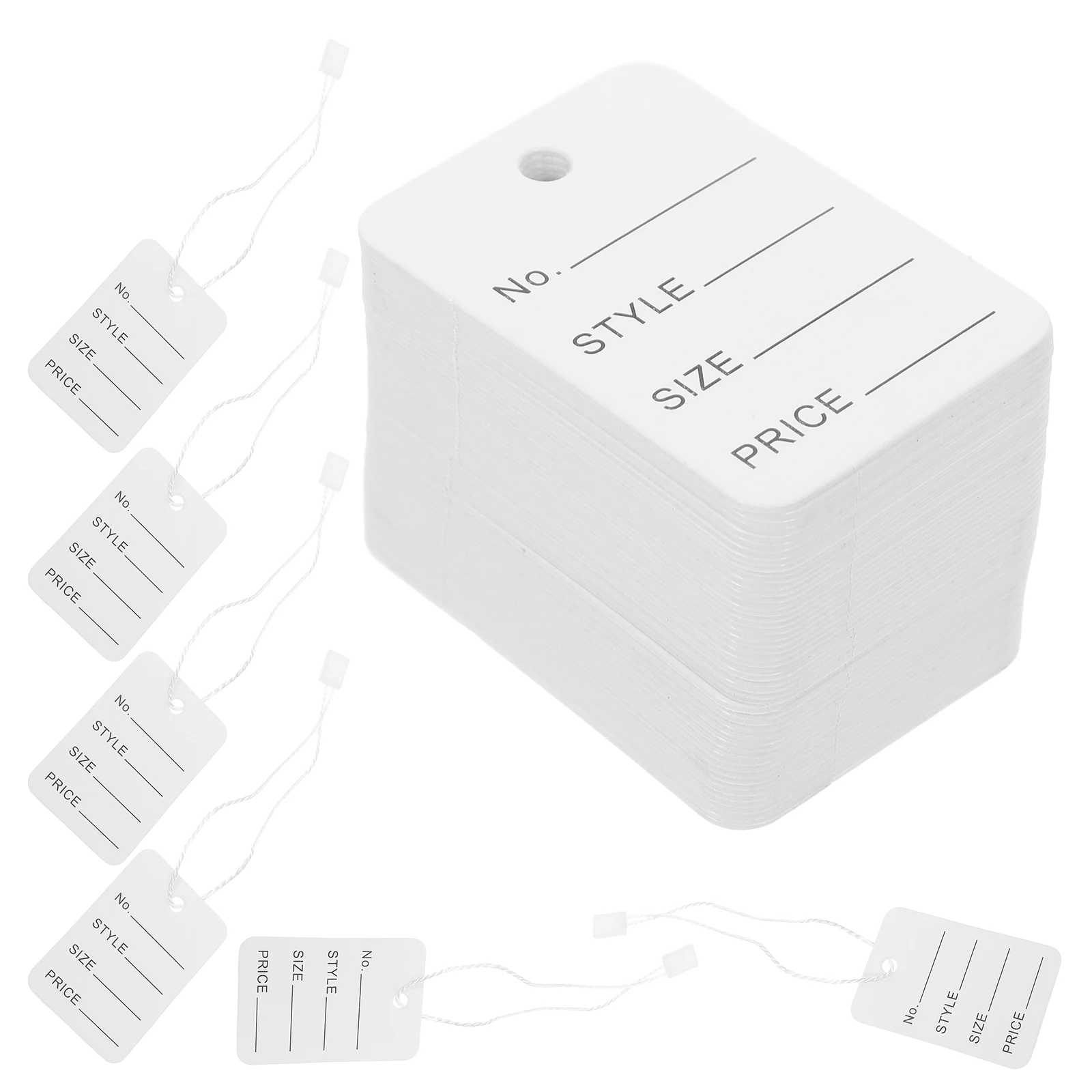 2000Pcs Label Harga Hang Tag Tali Putih Pengunci Otomatis Serbaguna untuk Pakaian Perhiasan Label Ritel Plastik Tag Loops