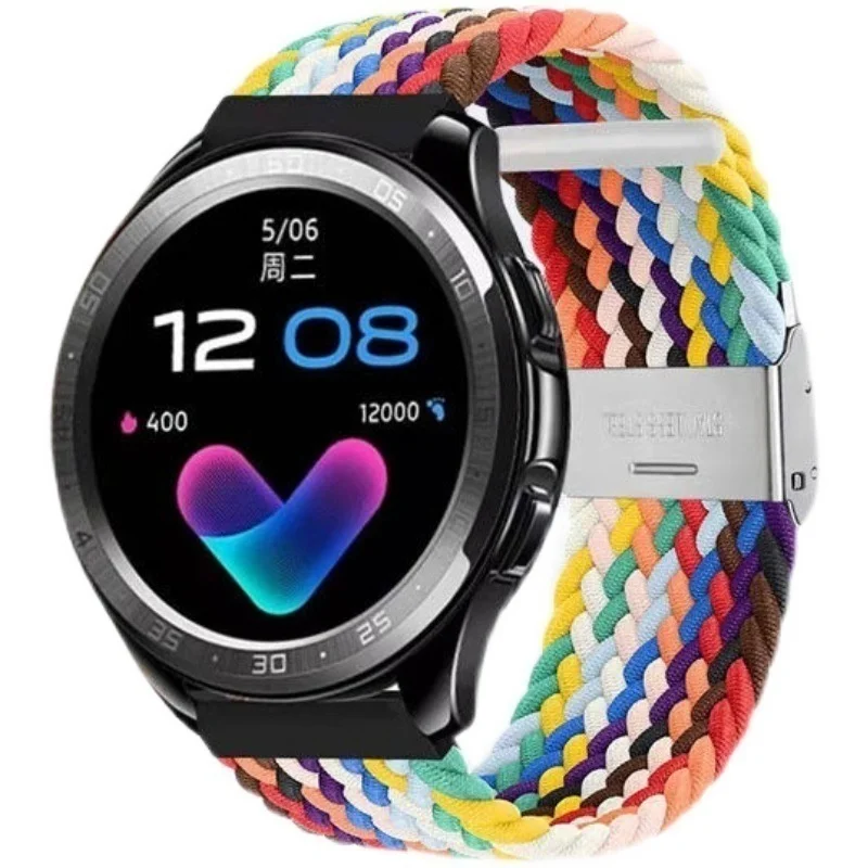 Uhgbsd สายนาฬิกาข้อมือไนลอนถักยืดหยุ่นสำหรับ Garmin Forerunner 255 55 245 645สาย vivoactive 4 /venu 2 plus SQ