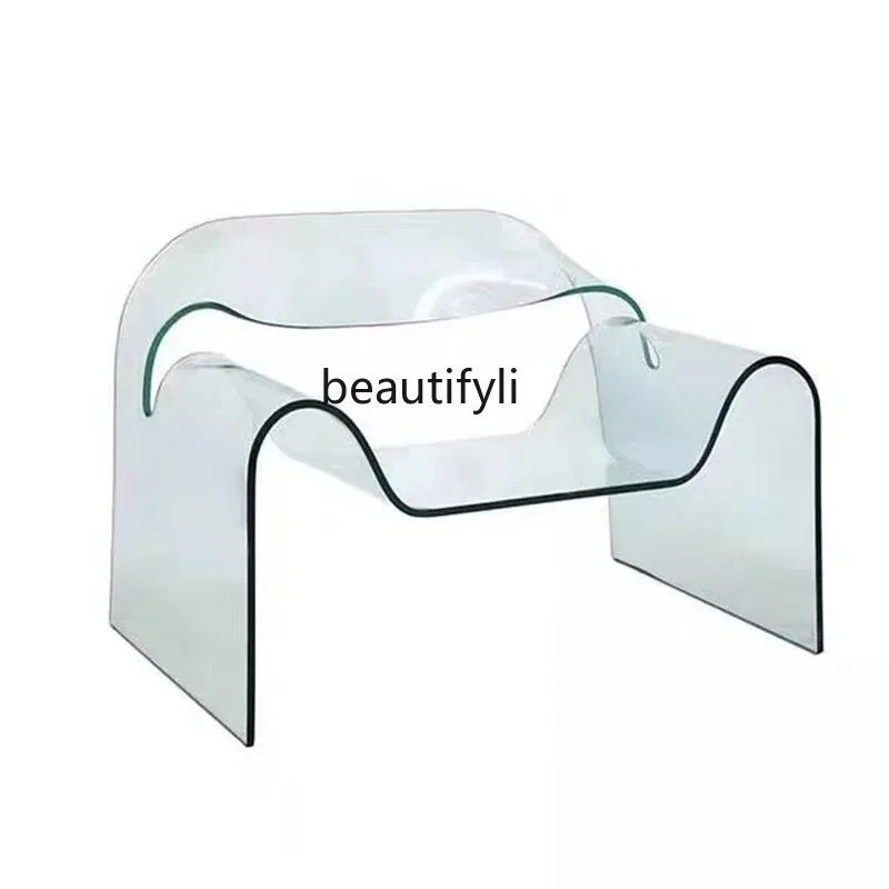 

Creative Fashion Designer Transparent Acrylic Crystal Chair Ghost Armrest Transparent New Chair Outdoor Rest Chair