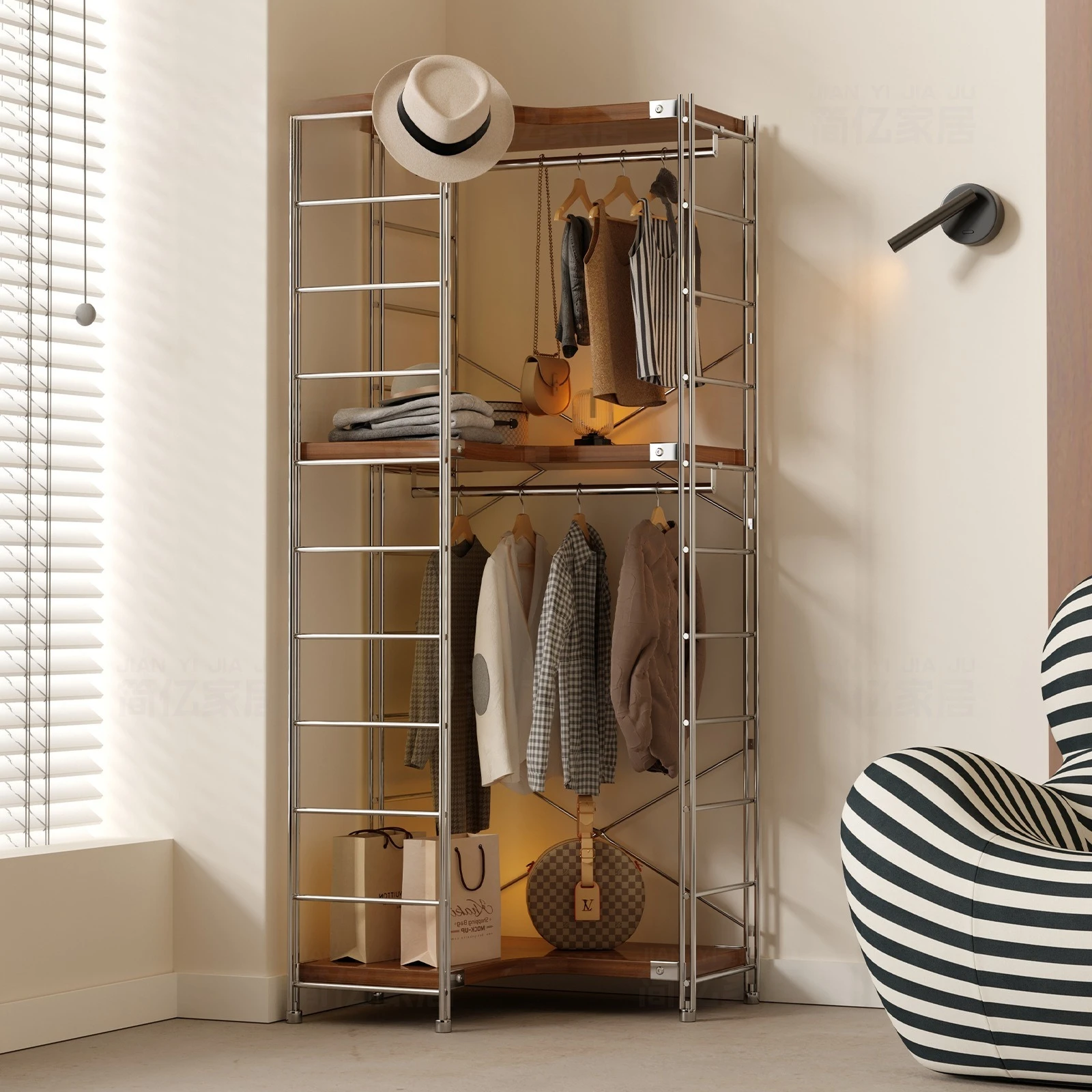L Corner Hanger Home Bedroom Corner Coat Rack Open Floor Hanger