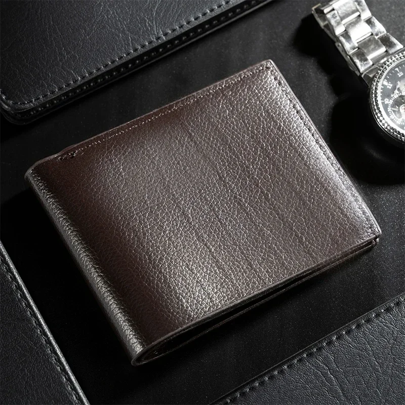 

Men New Short Soft Leather Wallet PU Leather Young Male Student Wallet Multi Card Position Male Wallet Driver License Cover