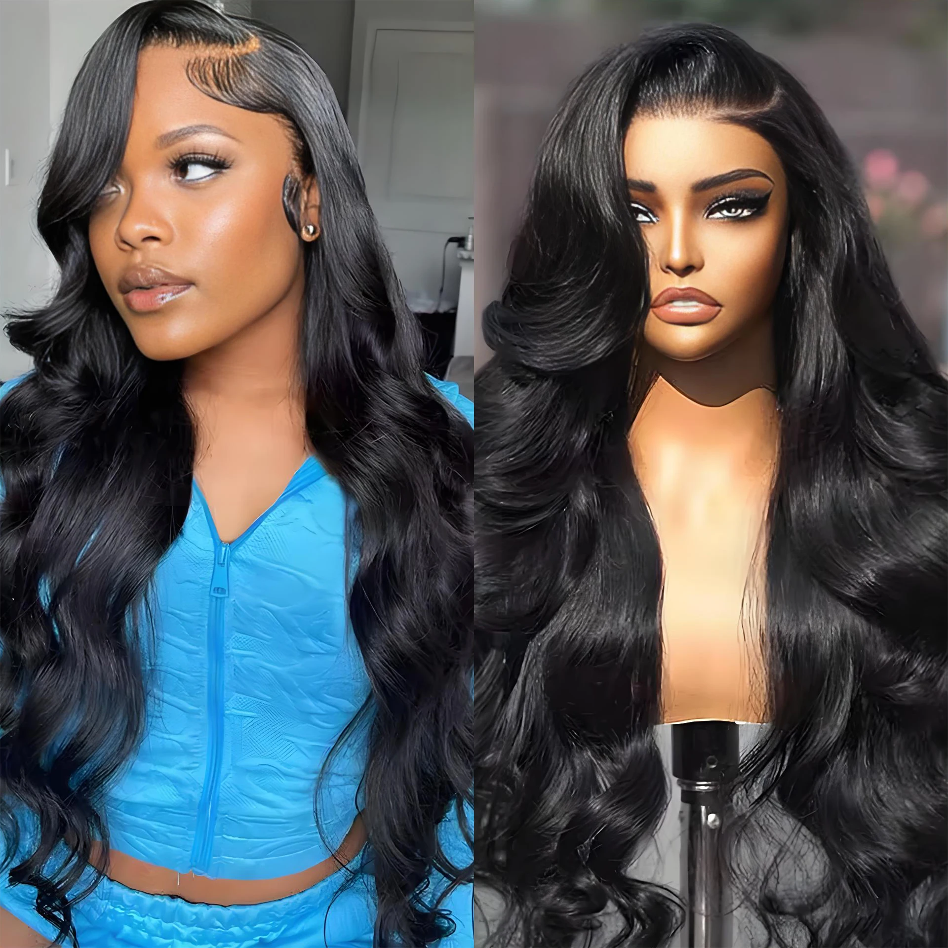 

40-дюймовый парик с волнистыми волосами и прозрачной кружевной основой, плотность 250%, из натуральных человеческих волос, парик с полной кружевной основой 360, предварительно выщипанный, с детским волосом, для женщин