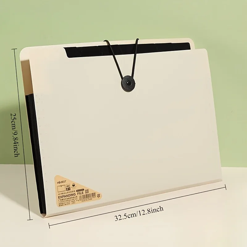 قطعة واحدة من مجلد 5 أقسام أسود ممتاز مع مقبض، منظم مكتب PP متين مع ملصقات مرمزة بالألوان للاستخدام المكتبي والمنزلي