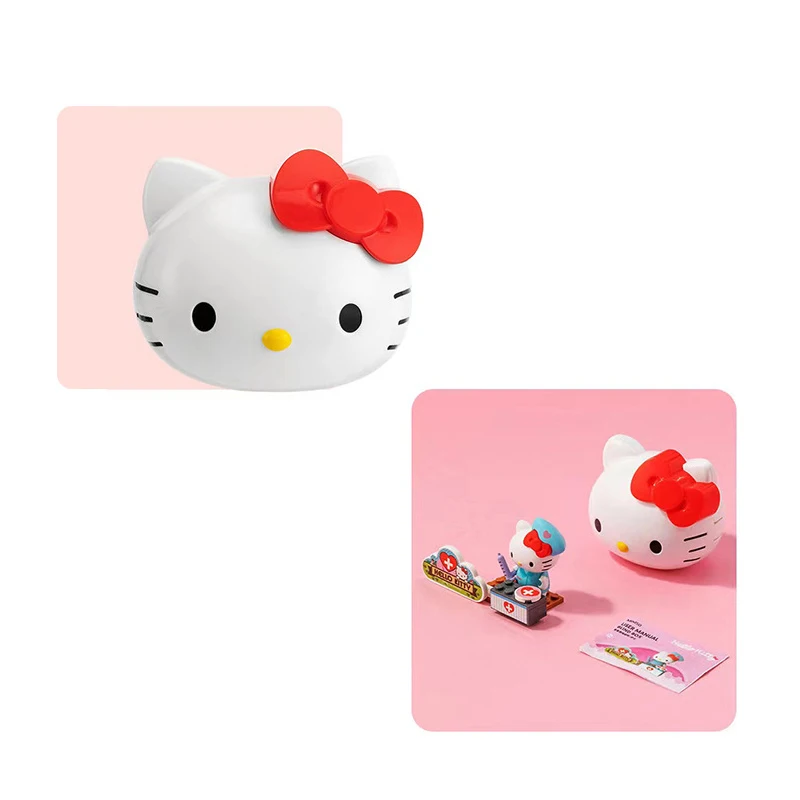 Genuine Sanrio Hello Kitty Twisting Egg Action Figure Toy Assembly Block Scene Doll Children Christmas Gifts Give Girl