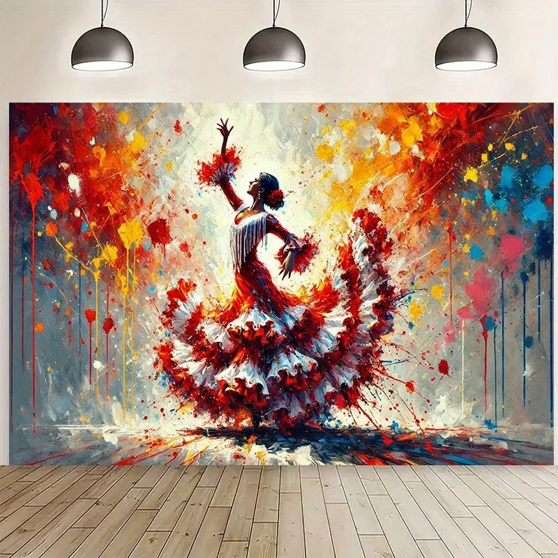 Flamenco Dance Tapestry Wall Hanging Living Room Bedroom Exterior Decoration Parties Celebrations