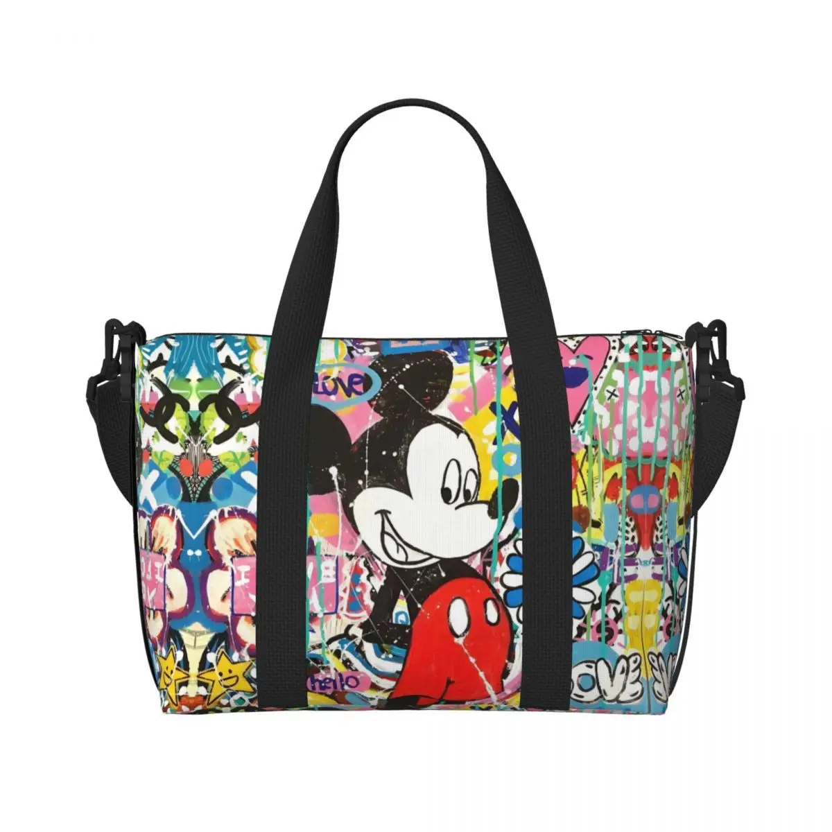 

Custom Mickey Mouse Grocery Shopping Tote Bag Women Big Capacity Fashion Cartoon Cute Print Animation Beach Gym Travel Bags