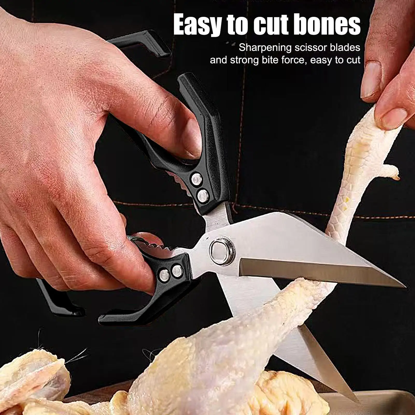

Kitchen Scissors Heavy Duty Kitchen Scissors Seafood Shears Ergonomic Cutter Non-Slip For Vegetable Bones Peppers Fruits Chicken