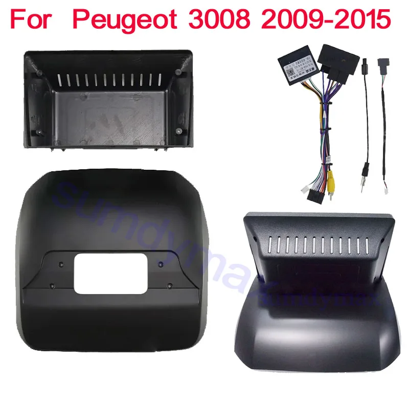 

1din 9-дюймовая автомобильная радиорамка canbus box для Peugeot 3008 2009-2015, автомобильная DVD-рамка, установка панели, крепление на приборную панель, установка приборной панели