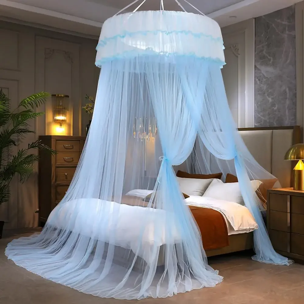 

Mosquito Net Top Hook Encrypted Mesh Lace Patchwork Hanging Net Canopy Quick Installation Anti-mosquito Bed Cover Curtain