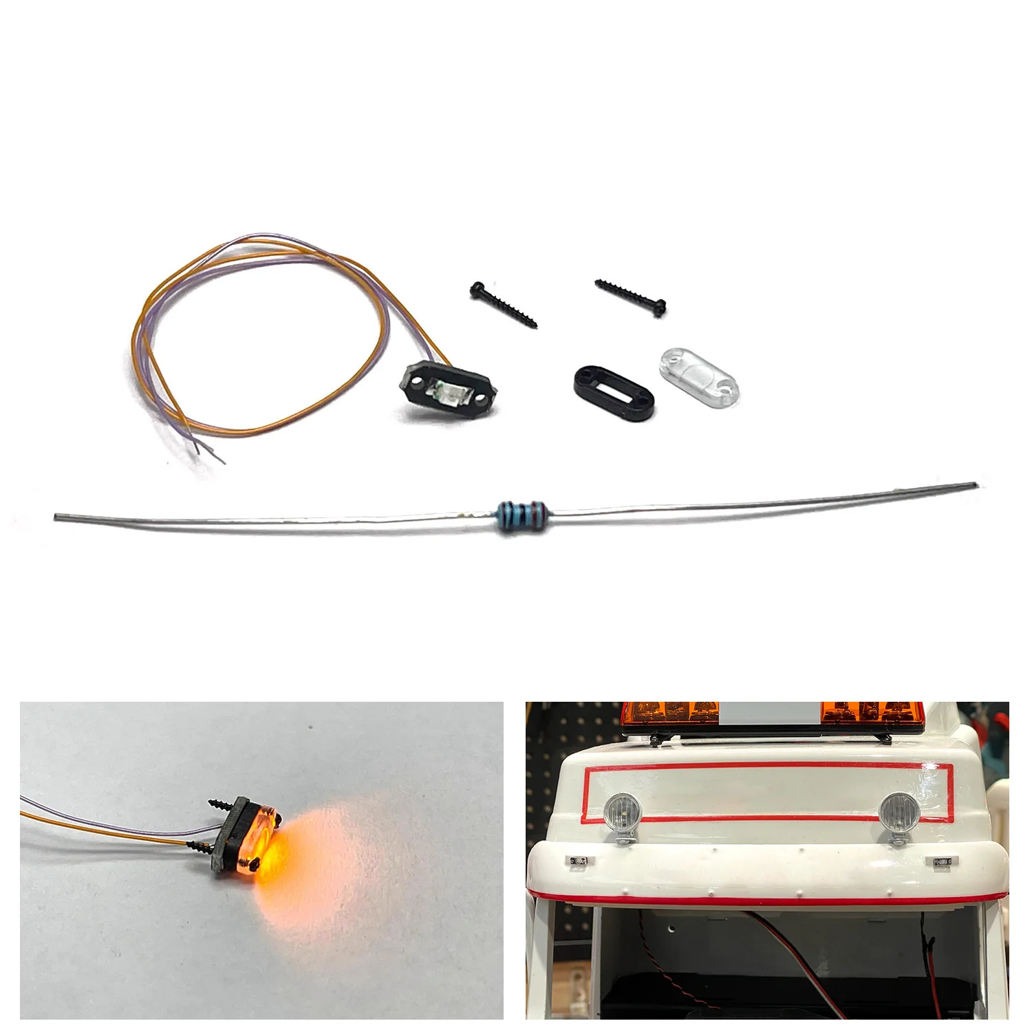 

Warning Lamp LED Plastic Clearance Light 2-2.2V Parts for DIY TAMIYAYA RC Lorry Car 1:14 RC Tractor Truck Model Tipper RC Toys